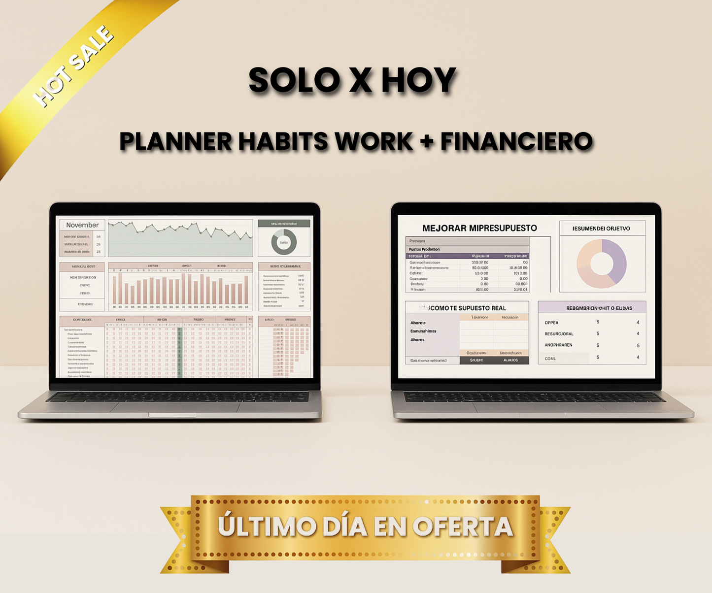 Rastreador de Hábitos y Progreso + Planificador Financiero 2 x 1